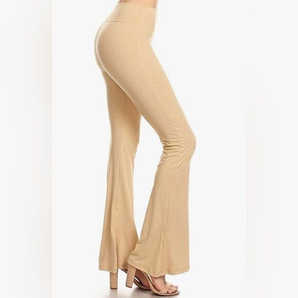 NEW! Leggings Depot Women's High Waist Flared Palazzo Pants-Wide Leg Medium - Picture 1 of 5
